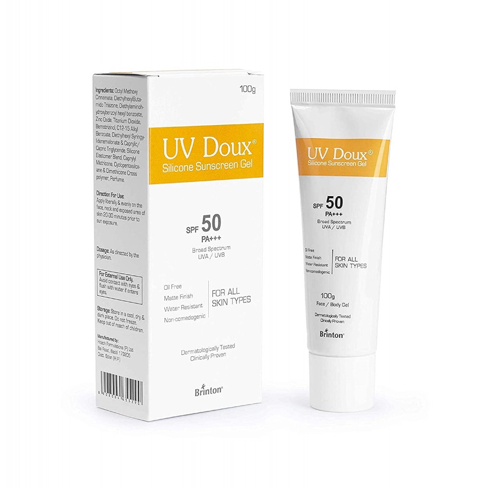 Brinton UV Doux Face & Body Silicone Sunscreen gel with SPF 50 PA+++ - 100GM