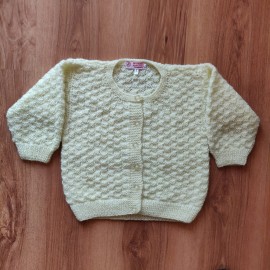 Button Down Sweater (Check) - Handmade Woolen Sweater For Kids