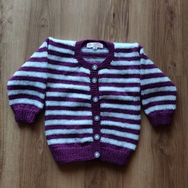 Button Down Sweater (Striped) - Woolen Kids Wear