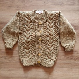 Cable Button Down Sweater - Handmade Woolen Sweater For Kids Cable Button Down Sweater - Handmade Woolen Sweater For Kids