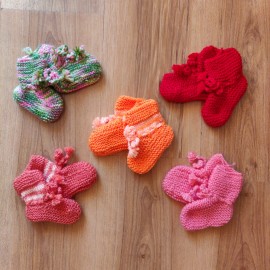 Knitted Woolen Winter Socks For Kids - Set of 5 