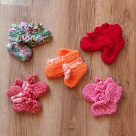 Knitted Woolen Winter Socks For Kids - Set of 5