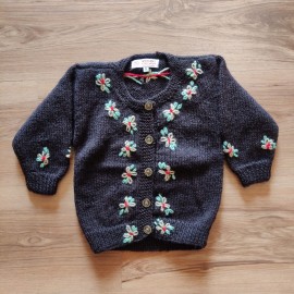 Floral Button Down Sweater - Kids Winter Wear Floral Button Down Sweater - Kids Winter Wear