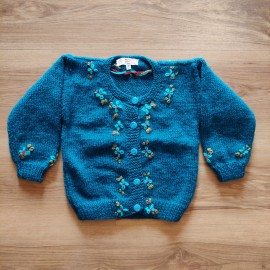 Floral Button Down Sweater - Woolen Sweater For Kids Floral Button Down Sweater - Woolen Sweater For Kids