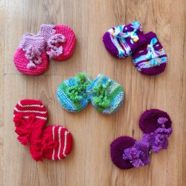 Knitted Woolen Mittens For Kids - Set of 5