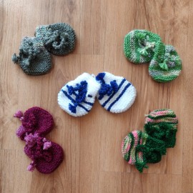 Woolen Knitted Mittens For Kids - Set of 5 