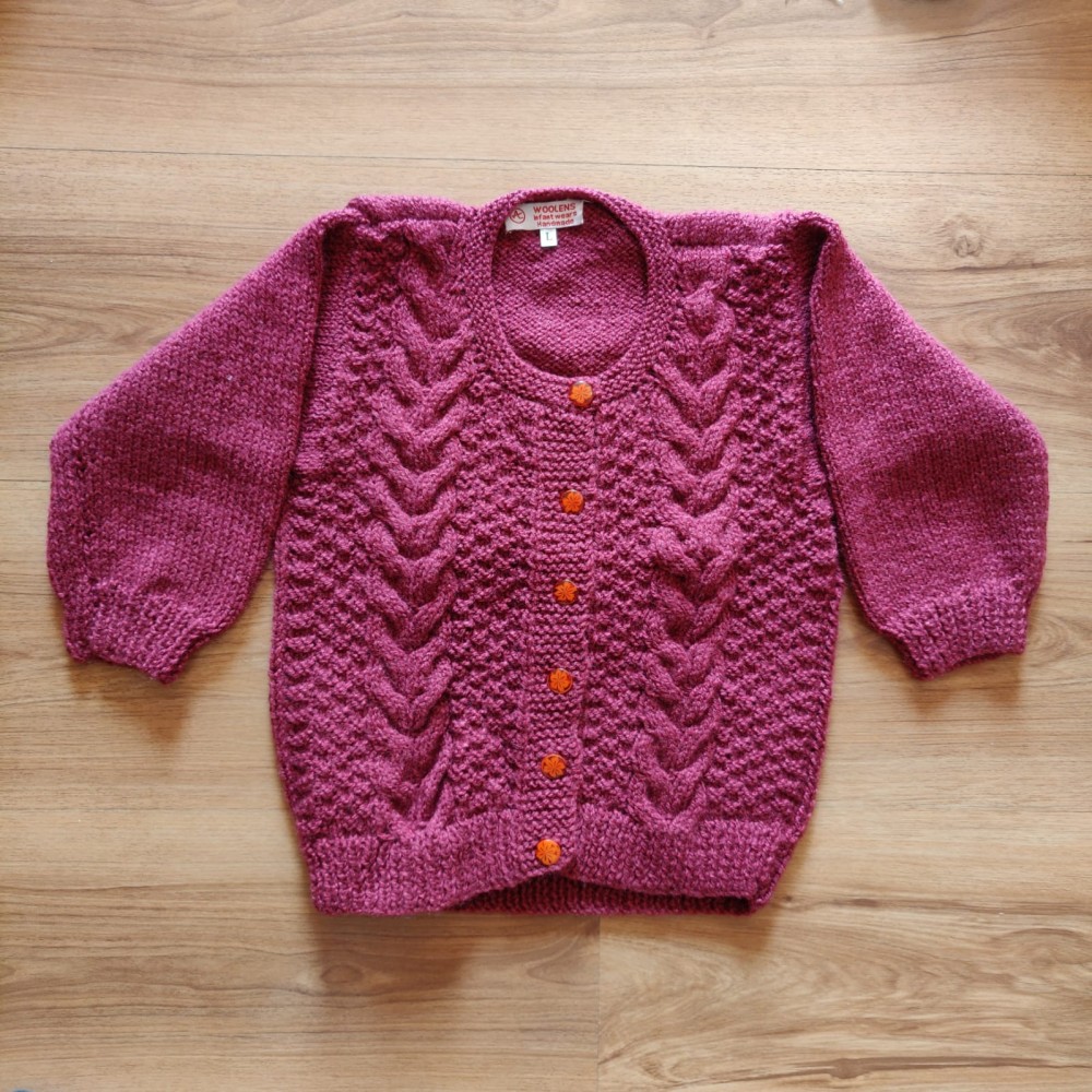 Cable Button Down Sweater - Woolen Wear For Kids Cable Button Down Sweater - Woolen Wear For Kids