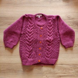 Cable Button Down Sweater - Woolen Wear For Kids