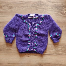 Floral Button Down Sweater - Woolen Sweater For Kids Floral Button Down Sweater - Woolen Sweater For Kids