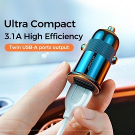Joyroom 3.1A Mini Dual-port Fast Charging Smart Car Charger - C-A06