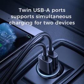 Joyroom 3.1A Mini Dual-port Fast Charging Smart Car Charger - C-A06 Joyroom 3.1A Mini Dual-port Fast Charging Smart Car Charger - C-A06