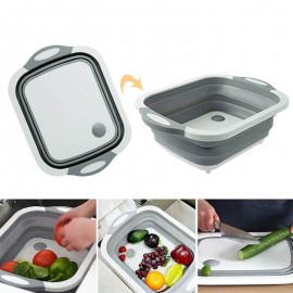 Multifunction Over-The-Sink Cutting Board With Removable Collapsible Colander Multifunction Over-The-Sink Cutting Board With Removable Collapsible Colander