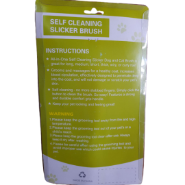 Push Button Hair Comb for Dog | Self Cleaning Slicker Brush - Large