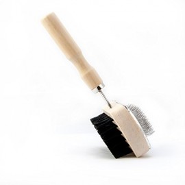 Pets Slicker 2 in 1 Brush with Wood Handle