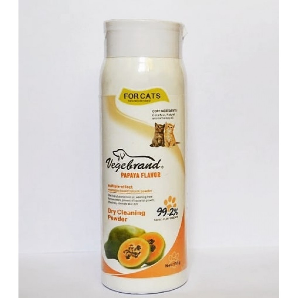 Vegebrand Dry Cleaning Powder for Dog And Cat|  Papaya Flavour | 150 gram