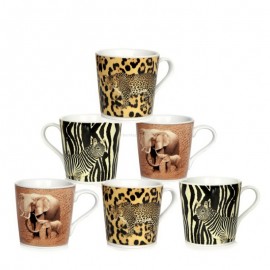 Animals Printed Mug - Set of 6Pcs