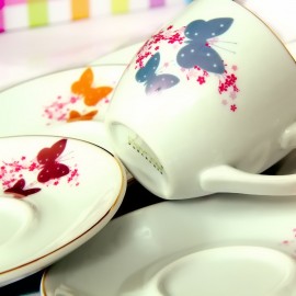 Cup Set Butterfly - Set Of 12pcs