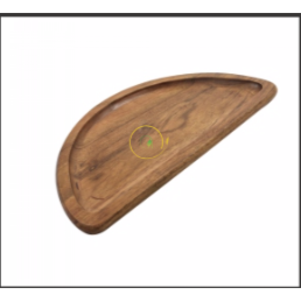 Acacia Wooden D-Shaped Platter  Acacia Wooden D-Shaped Platter