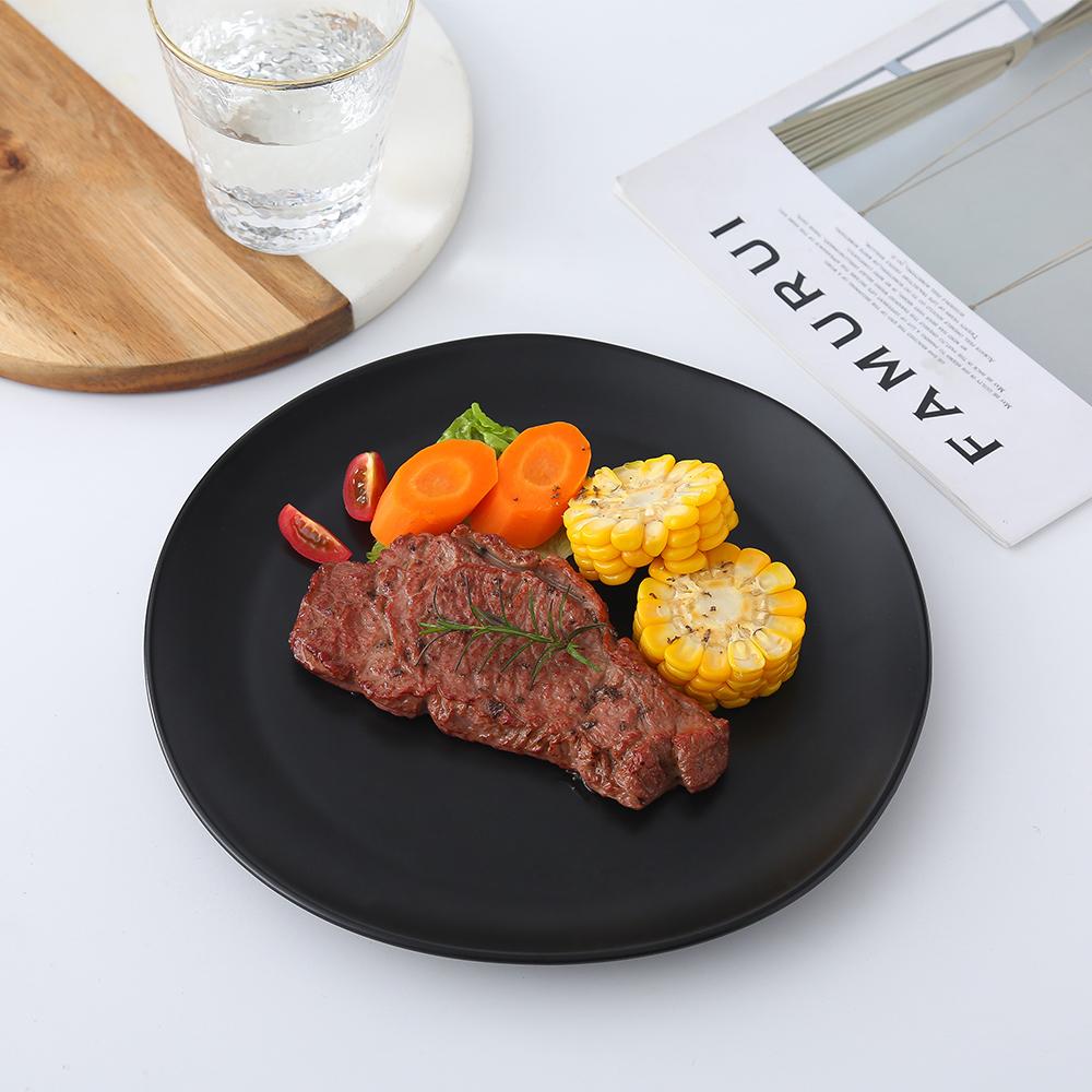 Flat Plate Round 21cm Black Set Of 6pcs  Flat Plate Round 21cm Black Set Of 6pcs
