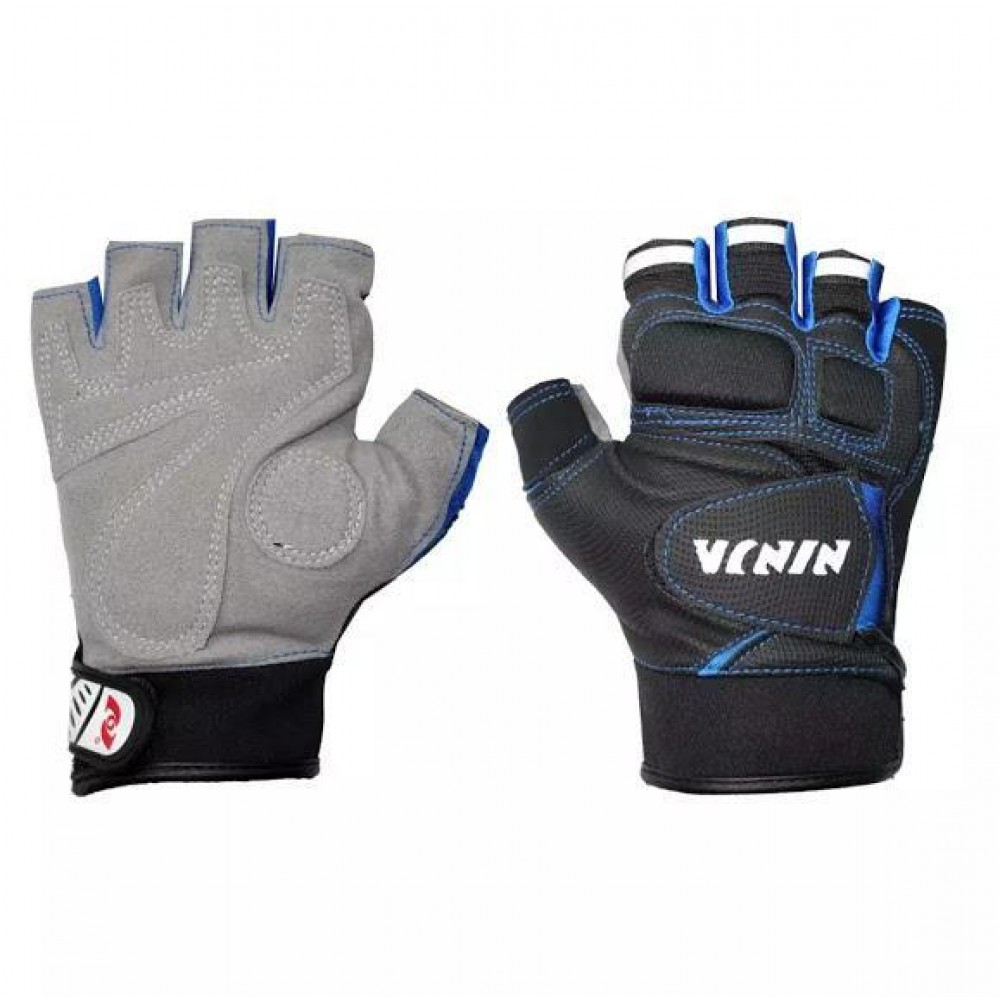 Ninja Half Gloves For Men - Black & Blue Ninja Half Gloves For Men - Black & Blue