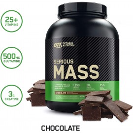 Optimum Nutrition Serious Mass Weight Gainer Protein Powder Vitamin C Zinc and Vitamin D for Immune Support Chocolate - 6 Pound