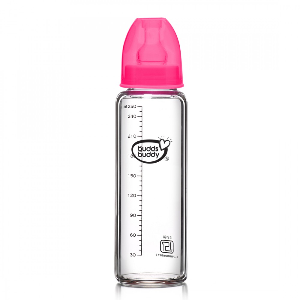 BuddsBuddy CHOICE+ Glass Feeding Bottle (1pc) - 250ml BuddsBuddy CHOICE+ Glass Feeding Bottle (1pc) - 250ml