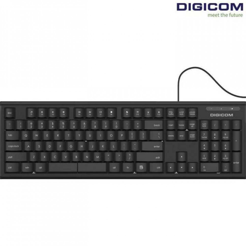 Digicom Wired Keyboard | Black  Digicom Wired Keyboard | Black
