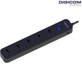Digicom Surge Protector Socket | 5 Universal Extension | 1 Year Warranty