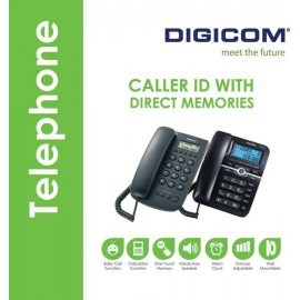 Digicom LCD Caller ID Landline Telephone | Black