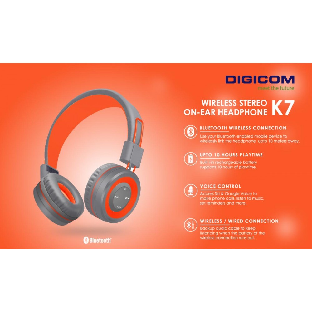 Digicom K7 Wireless On-Ear Headphone Digicom K7 Wireless On-Ear Headphone