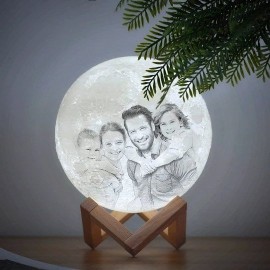 Personalized 3D Moon Lamp With Text And Pictures -13cm
