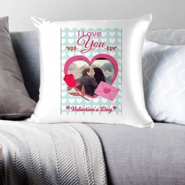 Happy Valentine Day Photo Printed Custom Cushion