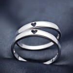 Customised Silver Heart Lovers Ring | Elegant Couple Ring | Pure Silver Customised Silver Heart Lovers Ring | Elegant Couple Ring | Pure Silver