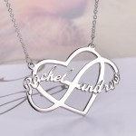 Customised Couple Name Printed Infinity Love Chain Necklace | Pure Silver