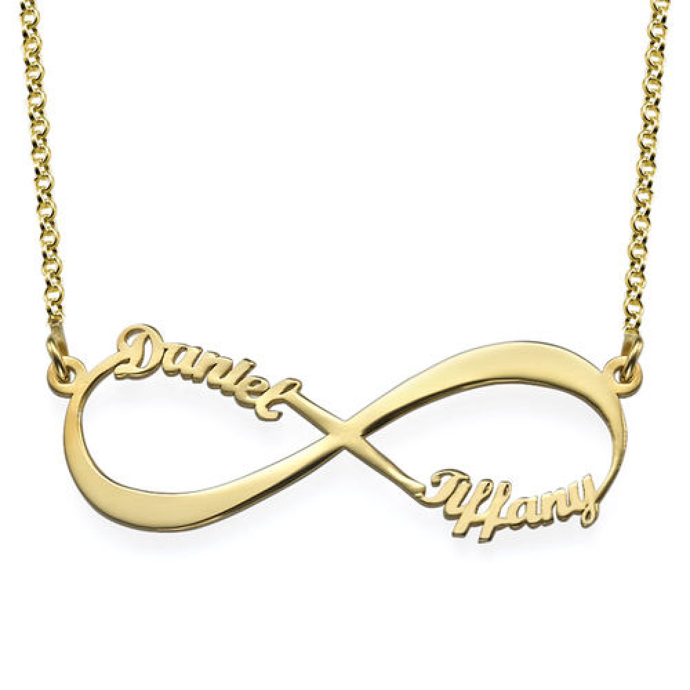 Customised Couple Name Infinity Necklace With Gold Plating | Panchadhatu