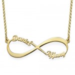 Customised Couple Name Infinity Necklace With Gold Plating | Panchadhatu