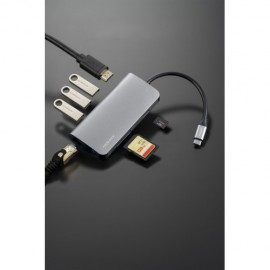 Momax ONELINK 8 in 1 USB-C Hub - Space Grey Momax ONELINK 8 in 1 USB-C Hub - Space Grey