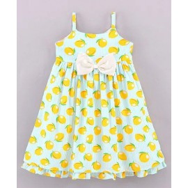 Babyhug Sleeveless Frock Lemon Print - Yellow