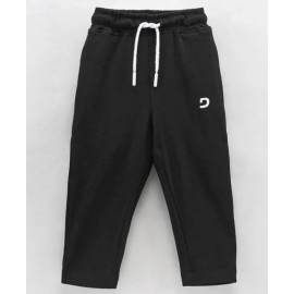 Doreme Full Length Solid Track Pants - Black White