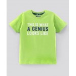 Pine Kids Half Sleeves Biowashed Tee Text Print - Green