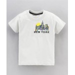 Doreme Half Sleeves T-Shirt New York Print - White