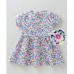 CUCUMBER Half Sleeves Frock Floral Print - Multicolour
