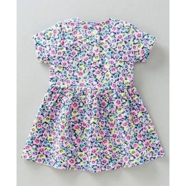 CUCUMBER Half Sleeves Frock Floral Print - Multicolour