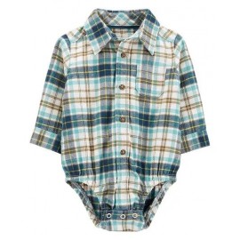 Carter's 2-Piece Plaid Bodysuit & Suspender Pant Set - Blue