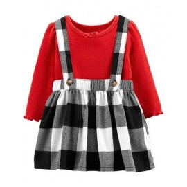 Carter's 2-Piece Bodysuit & Gingham Skirtall Set - Red 