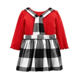 Carter's 2-Piece Bodysuit & Gingham Skirtall Set - Red 