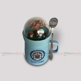 Doraemon Mug With Spoon Valentine Cute Cup Doraemon Mug With Spoon Valentine Cute Cup