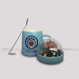 Doraemon Mug With Spoon Valentine Cute Cup Doraemon Mug With Spoon Valentine Cute Cup