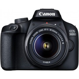 Canon EOS 3000D 18.0MP Digital SLR Camera with 18-55 and 55-250mm IS II Lens - Black