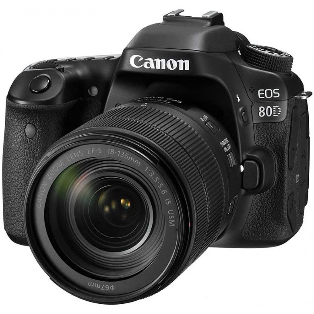 Canon EOS 80D DSLR Camera | EF-S 18-135mm | f/3.5-5.6 Image Stabilization USM Lens | 24.2MP - Black Canon EOS 80D DSLR Camera | EF-S 18-135mm | f/3.5-5.6 Image Stabilization USM Lens | 24.2MP - Black